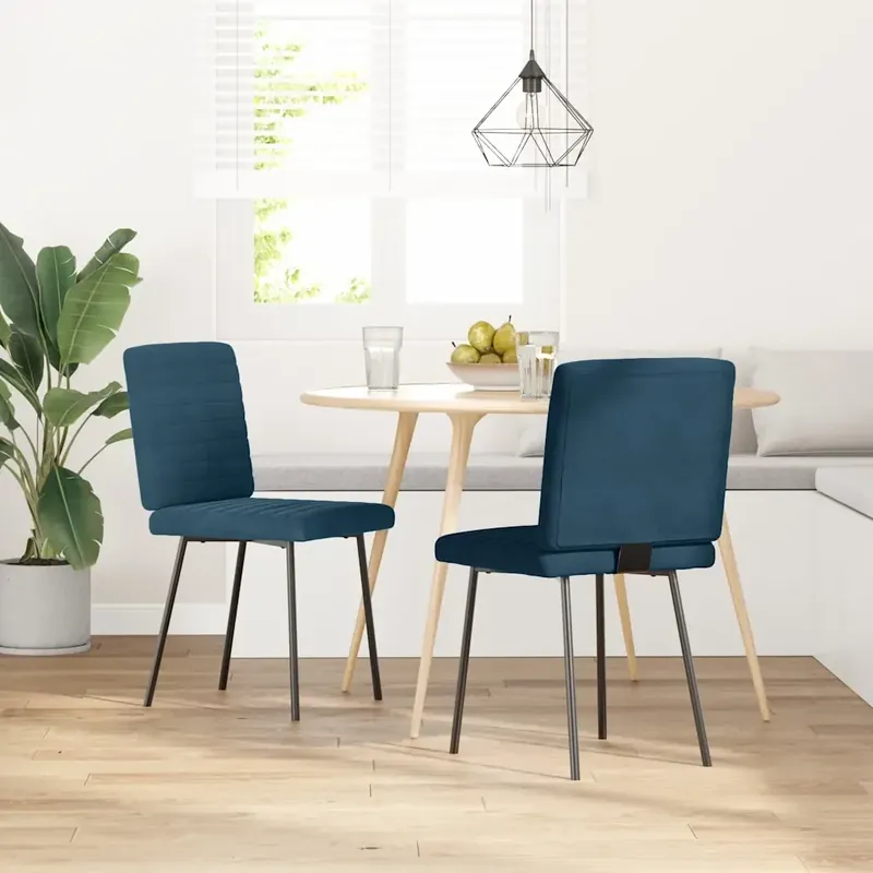 Pagamento Sicuro Sedie da Pranzo 2 pz Blu in Velluto 4101166