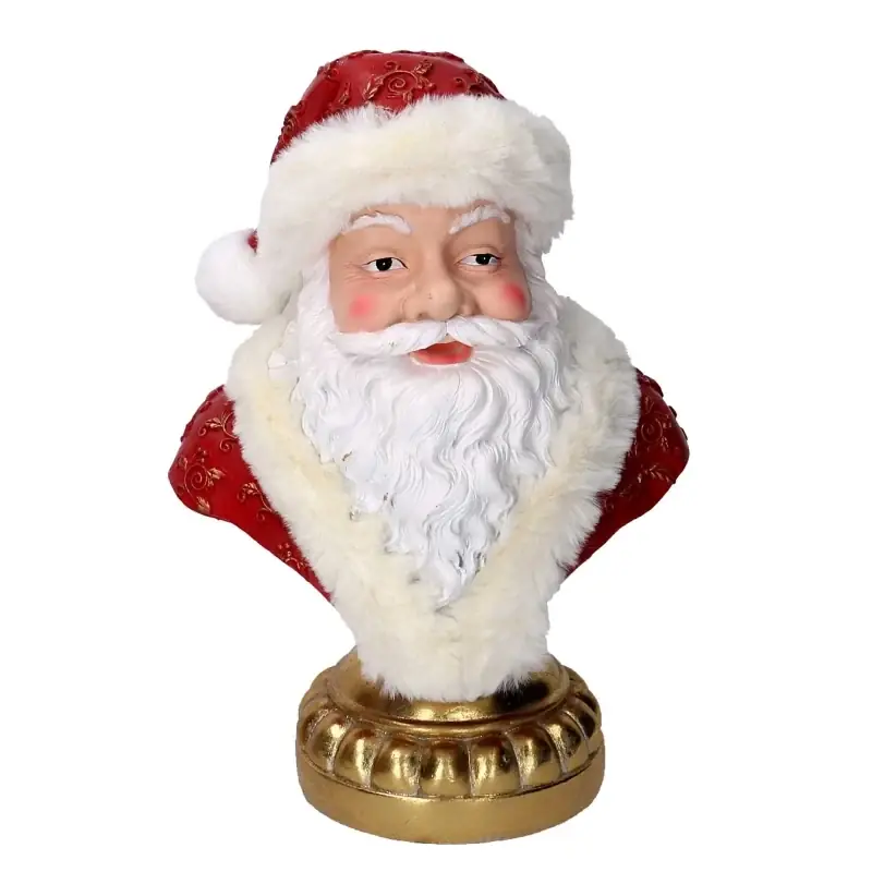 Babbo natale resina busto rosso cm 39,8x39,8h39,8 Reso Gratuito