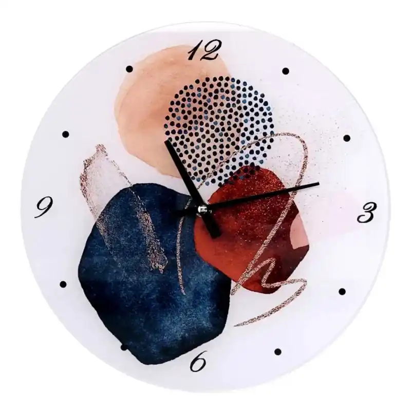 Super Prezzo Orologio vetro astratto bianco tondo cmø30x4