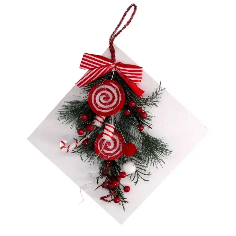 Addobbo festone plastica caramelle bianco e rosso cm 30x30 Bestseller