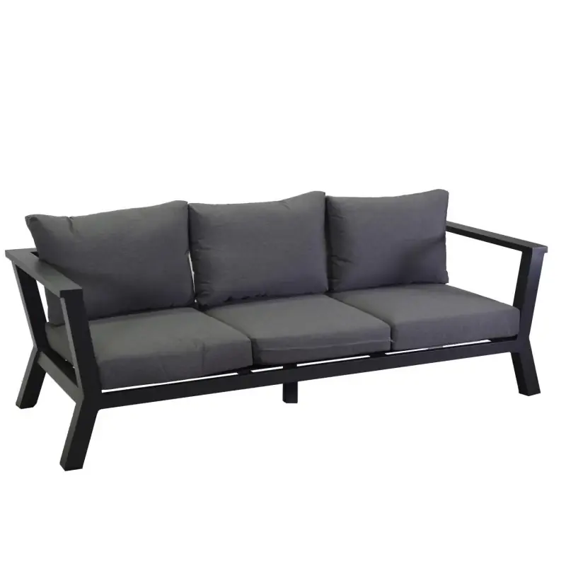 Divano alluminio riverton 3 posti antracite cm 193x78h84 Consegna Rapida