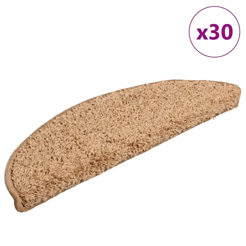 Tappetini per scale 30 pz 56x17x3 cm Beige Semicircolari 3365801 Professionale