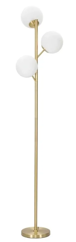 Di Tendenza Lampada da Terra Glamy 3 Luci Ø36x190 cm in Ferro e Vetro Oro e Bianco